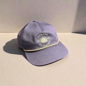 Poncho Outdoors Rope Hat Snapback Blue Agave Logo Adjustable Baseball Cap